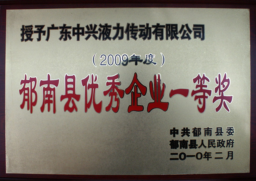 2009年度郁南縣優秀企業一等獎