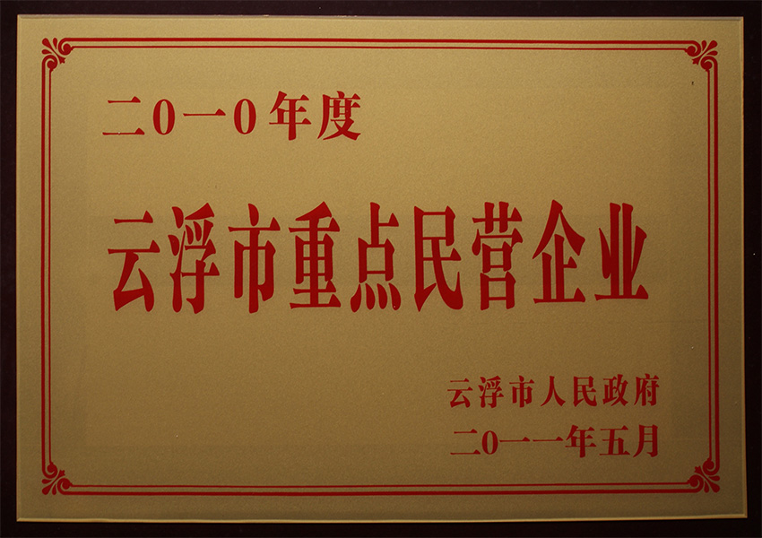 2011年云浮市重點民營企業